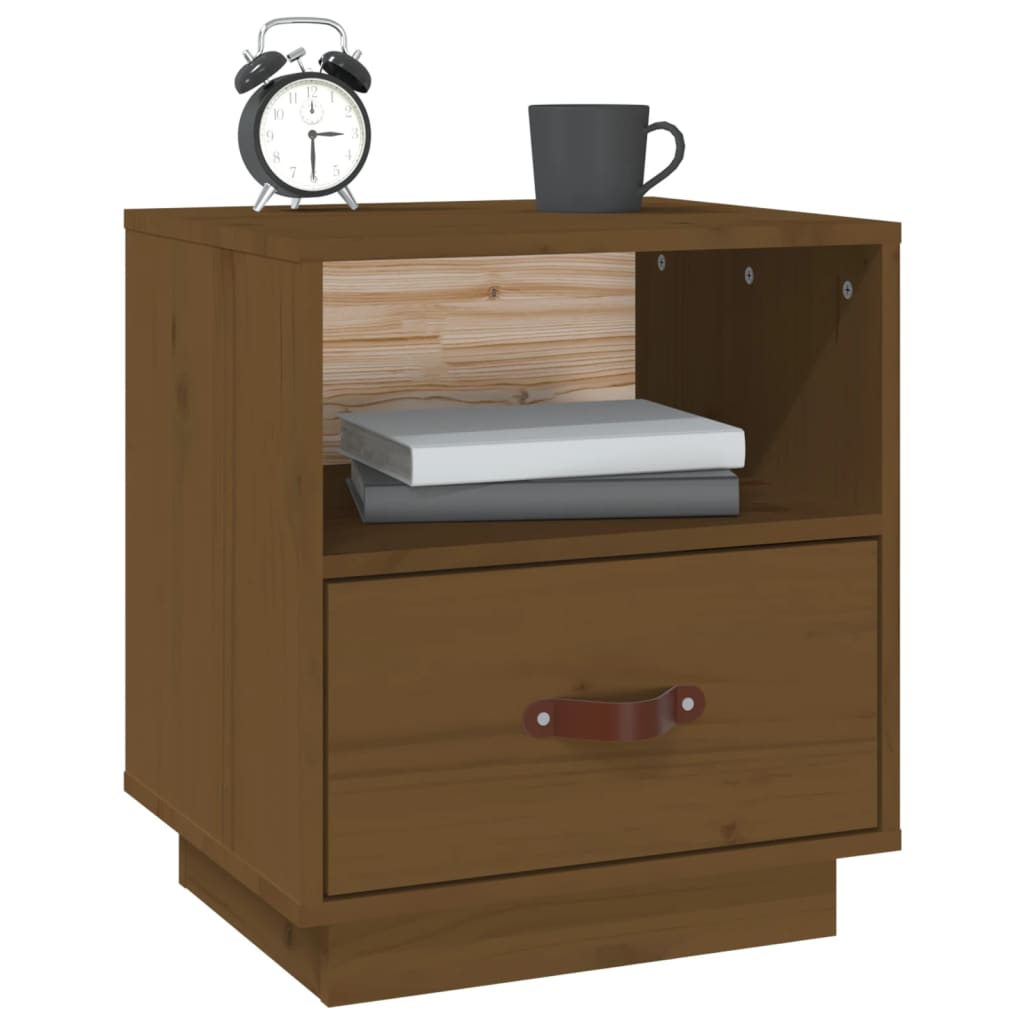 Bedside Cabinet Honey Brown 40x34x45 cm Solid Wood Pine