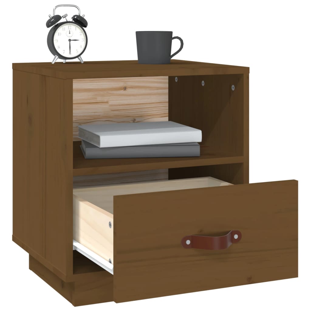 Bedside Cabinet Honey Brown 40x34x45 cm Solid Wood Pine