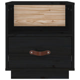 Bedside Cabinets 2 pcs Black 40x34x45 cm Solid Wood Pine