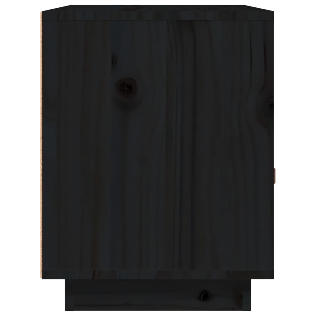 Bedside Cabinets 2 pcs Black 40x34x45 cm Solid Wood Pine
