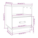 Bedside Cabinets 2 pcs Black 40x34x45 cm Solid Wood Pine