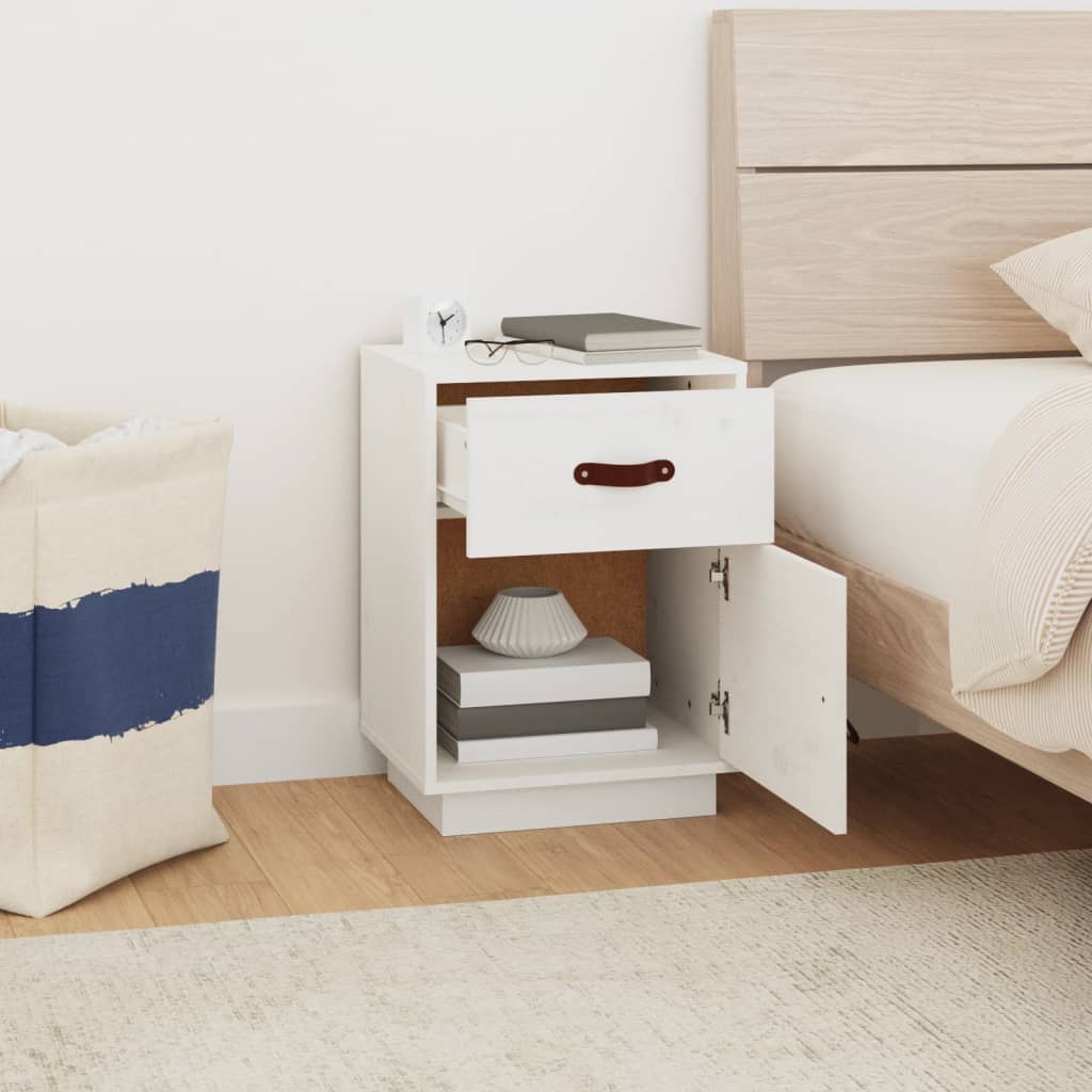 Bedside Cabinets 2 pcs White 40x34x55 cm Solid Wood Pine