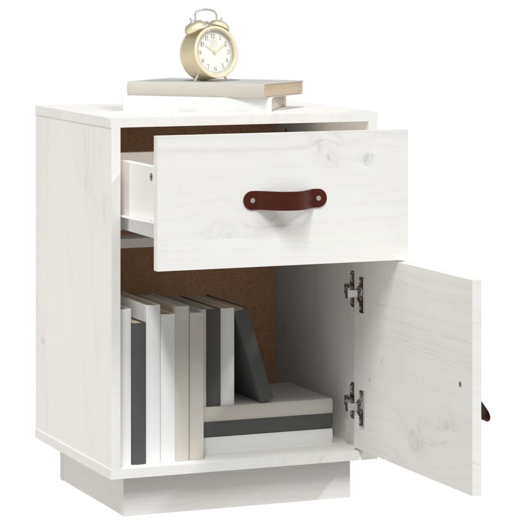 Bedside Cabinets 2 pcs White 40x34x55 cm Solid Wood Pine