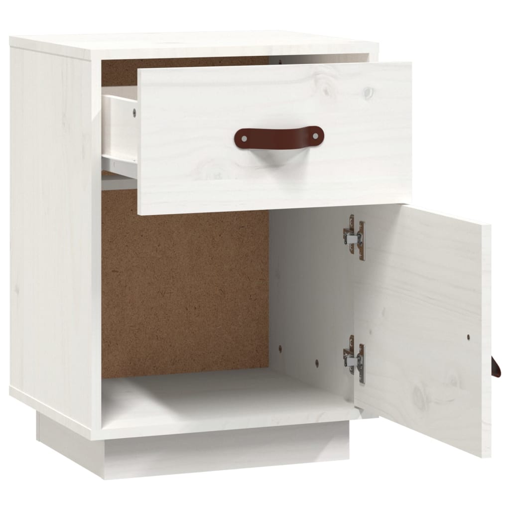 Bedside Cabinets 2 pcs White 40x34x55 cm Solid Wood Pine