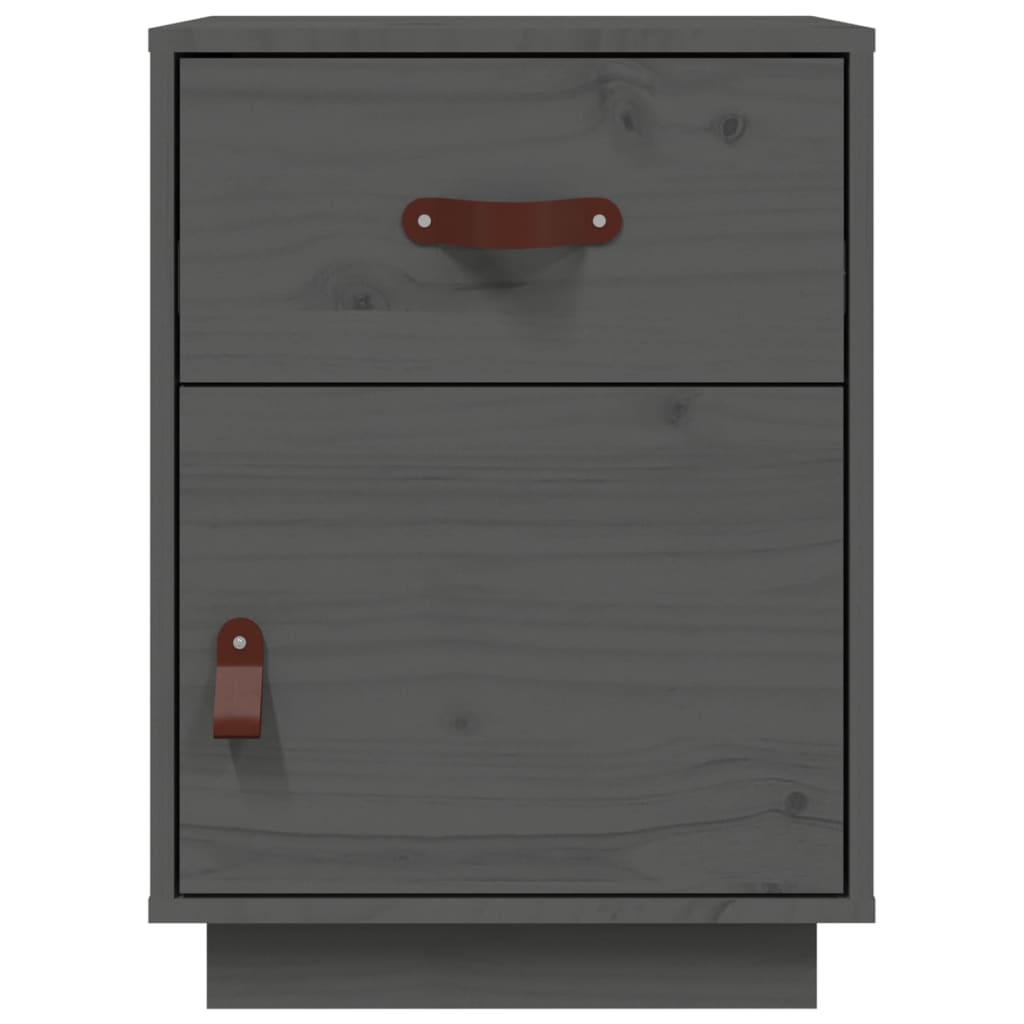 Bedside Cabinets 2 pcs Grey 40x34x55 cm Solid Wood Pine