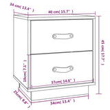 Bedside Cabinet White 40x34x45 cm Solid Wood Pine