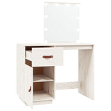 Dressing Table with LED White 95x50x133.5 cm Solid Wood Pine