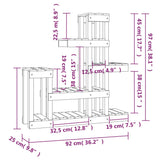 Plant Stand Grey 92x25x97 cm Solid Wood Pine