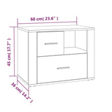 Bedside Cabinet Smoked Oak 60x36x45 cm Engineered Wood