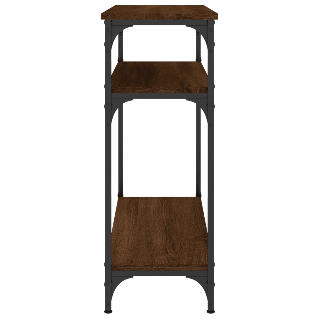 Console Table Brown Oak 75x29x75 cm Engineered Wood