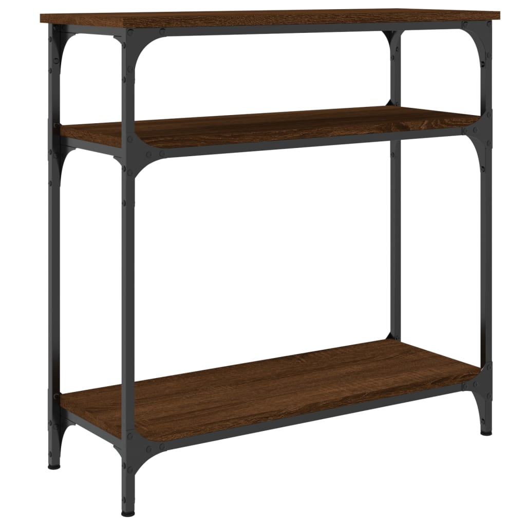 Console Table Brown Oak 75x29x75 cm Engineered Wood