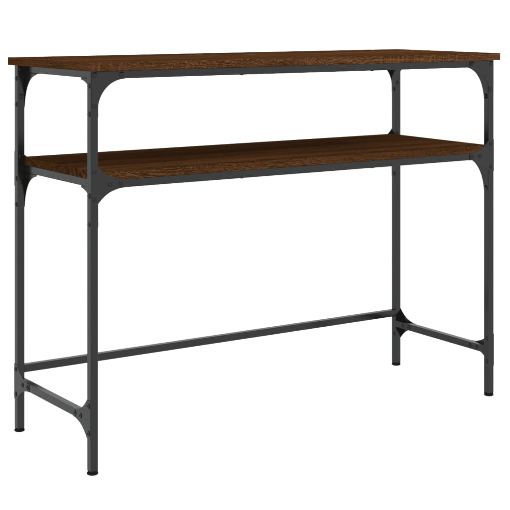 Console Table Brown Oak 100x35.5x75 cm Engineered Wood
