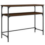 Console Table Brown Oak 100x35.5x75 cm Engineered Wood