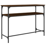 Console Table Brown Oak 100x35.5x75 cm Engineered Wood