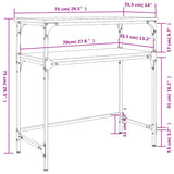 Console Table Grey Sonoma 75x35.5x75 cm Engineered Wood