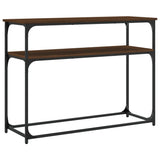 Console Table Brown Oak 100x35.5x75 cm Engineered Wood