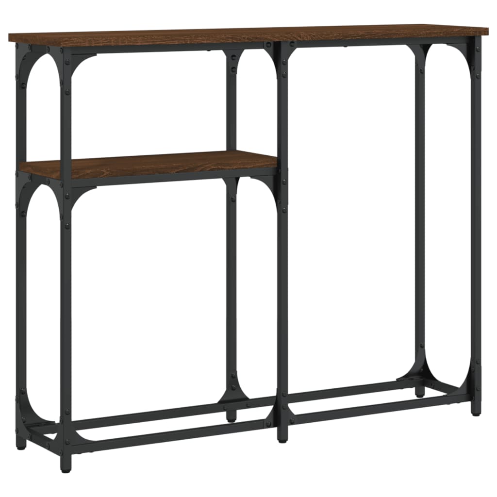 Console Table Brown Oak 90x22.5x75 cm Engineered Wood