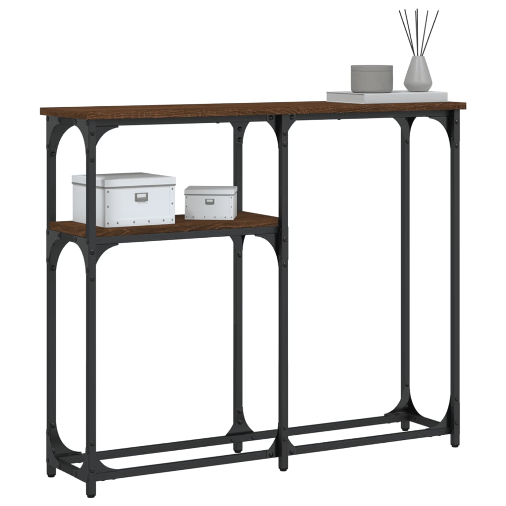 Console Table Brown Oak 90x22.5x75 cm Engineered Wood