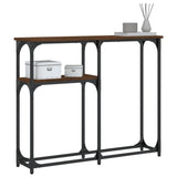 Console Table Brown Oak 90x22.5x75 cm Engineered Wood