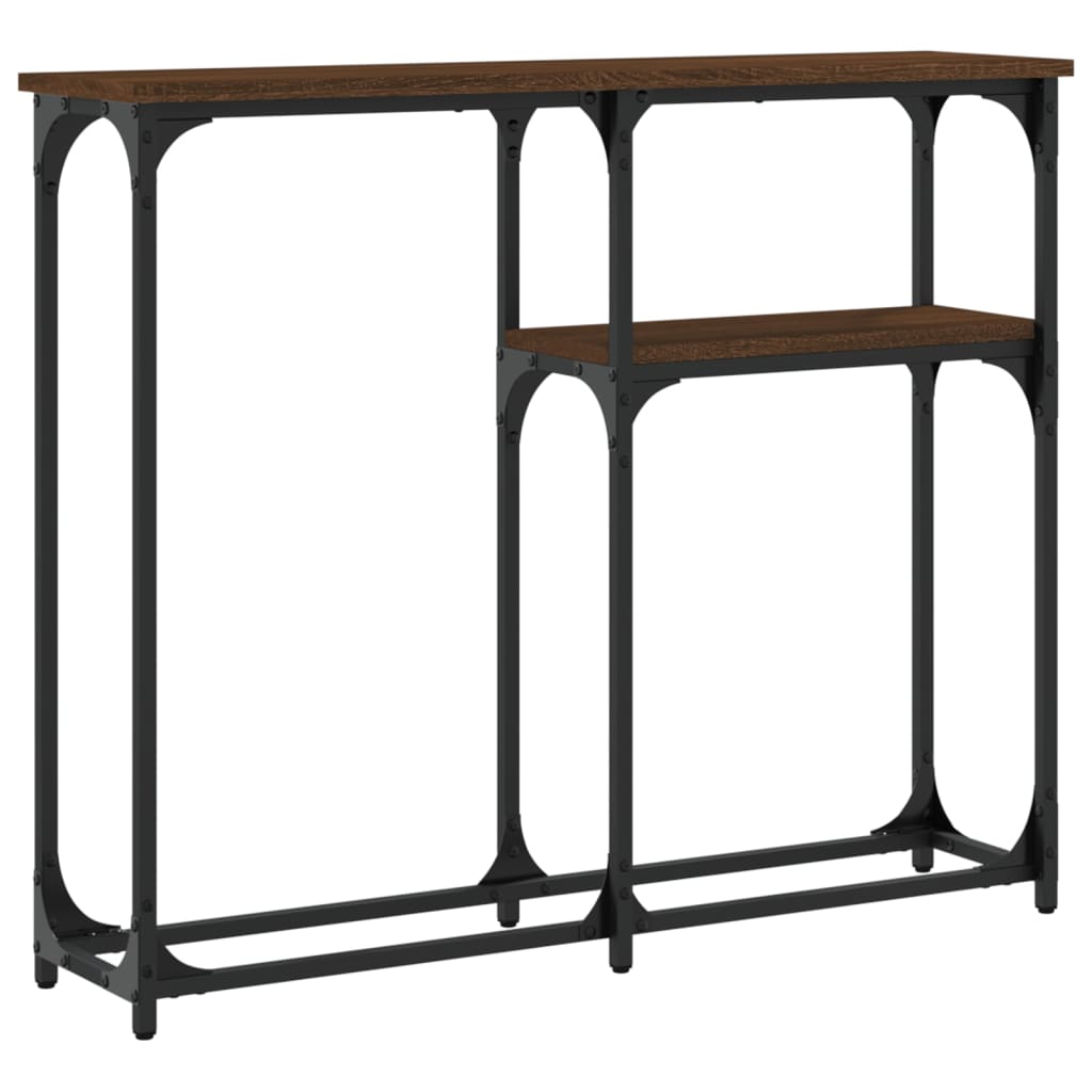 Console Table Brown Oak 90x22.5x75 cm Engineered Wood