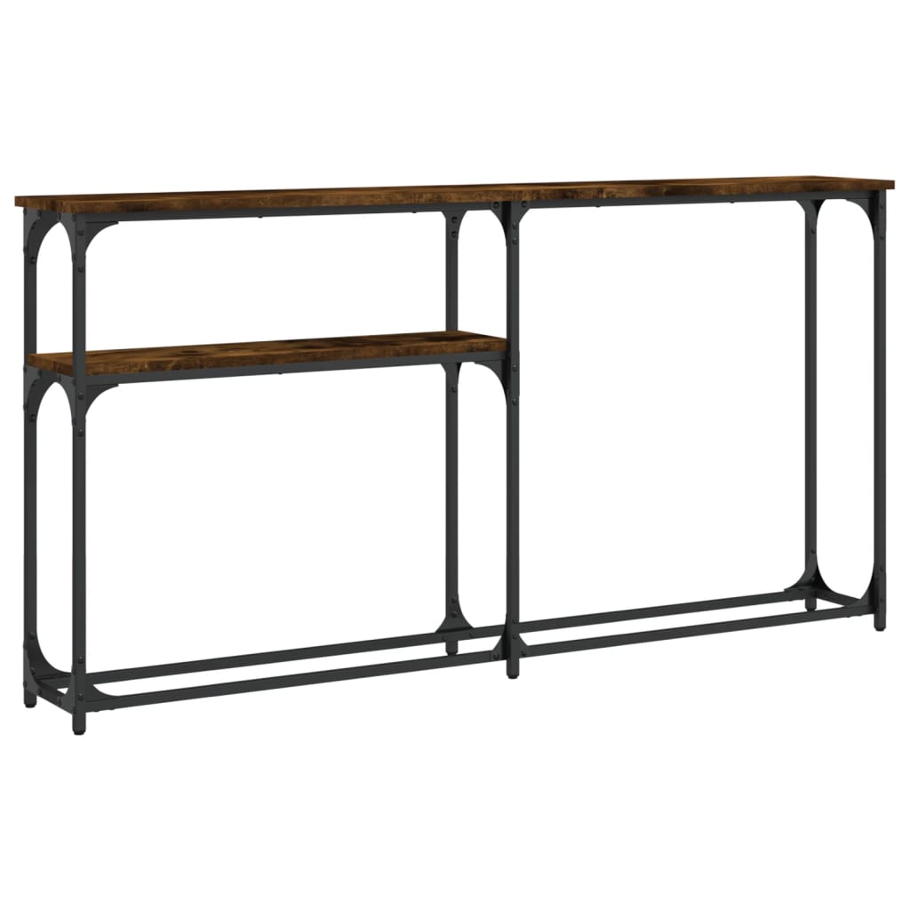 Console Table Smoked Oak 145x22.5x75 cm Engineered Wood