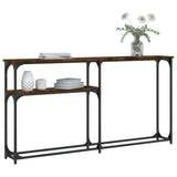 Console Table Smoked Oak 145x22.5x75 cm Engineered Wood