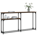 Console Table Brown Oak 145x22.5x75 cm Engineered Wood
