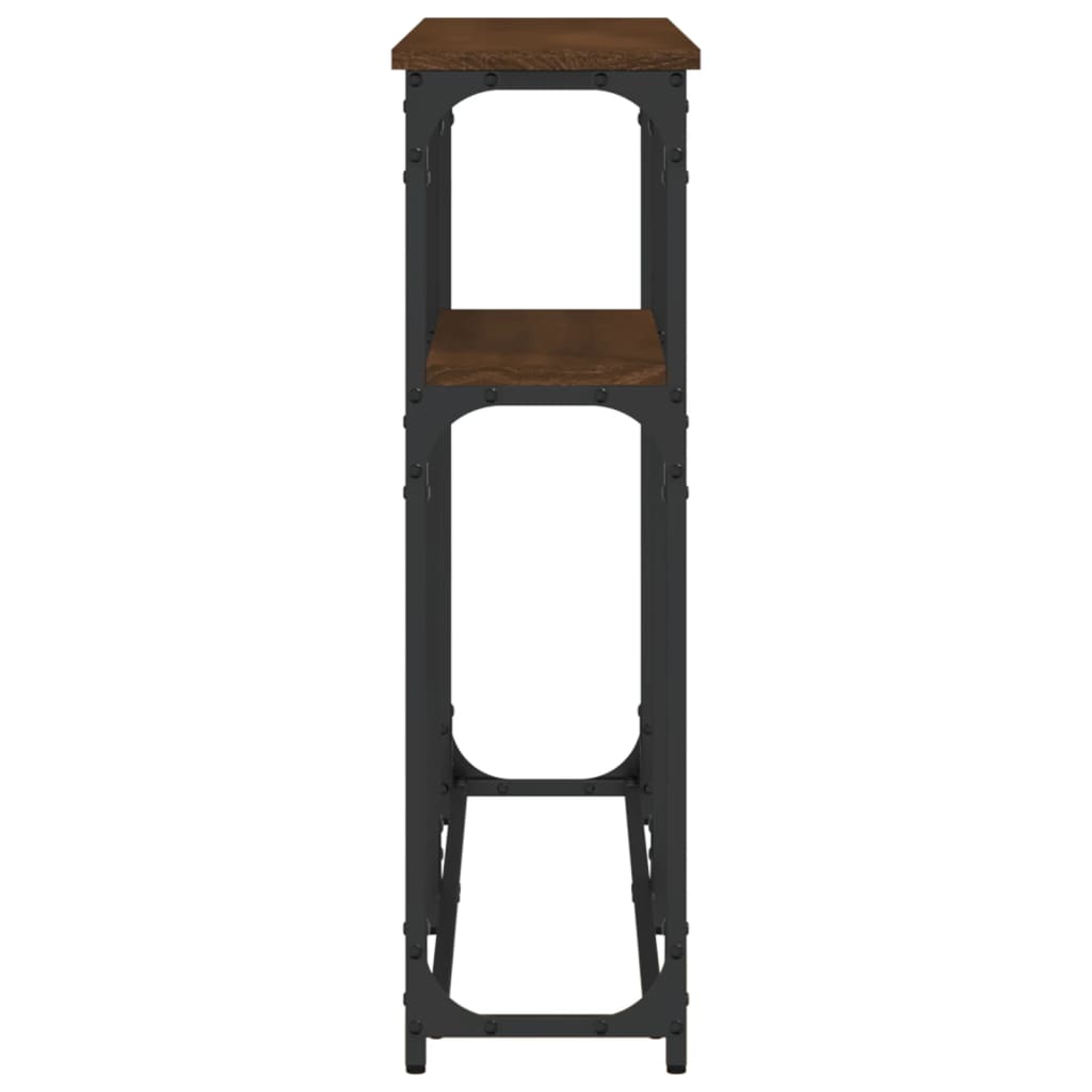 Console Table Brown Oak 145x22.5x75 cm Engineered Wood
