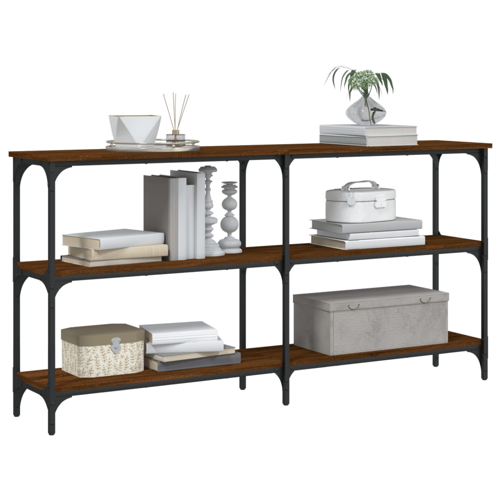 Console Table Brown Oak 150x29x75 cm Engineered Wood
