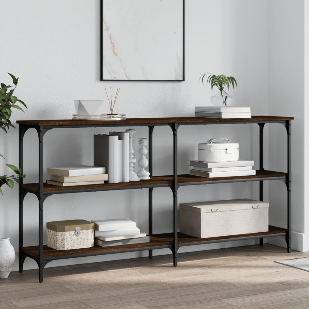 Console Table Brown Oak 150x29x75 cm Engineered Wood