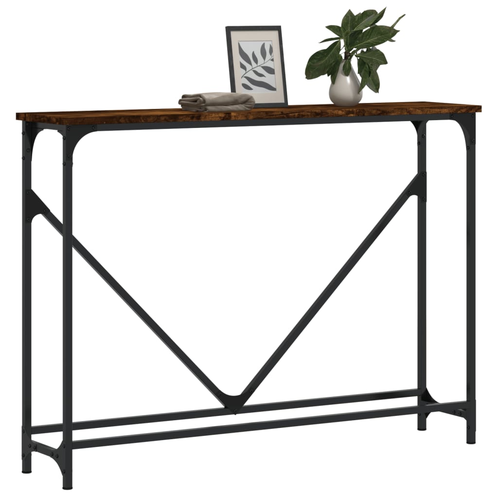 Console Table Smoked Oak 102x22.5x75 cm Engineered Wood