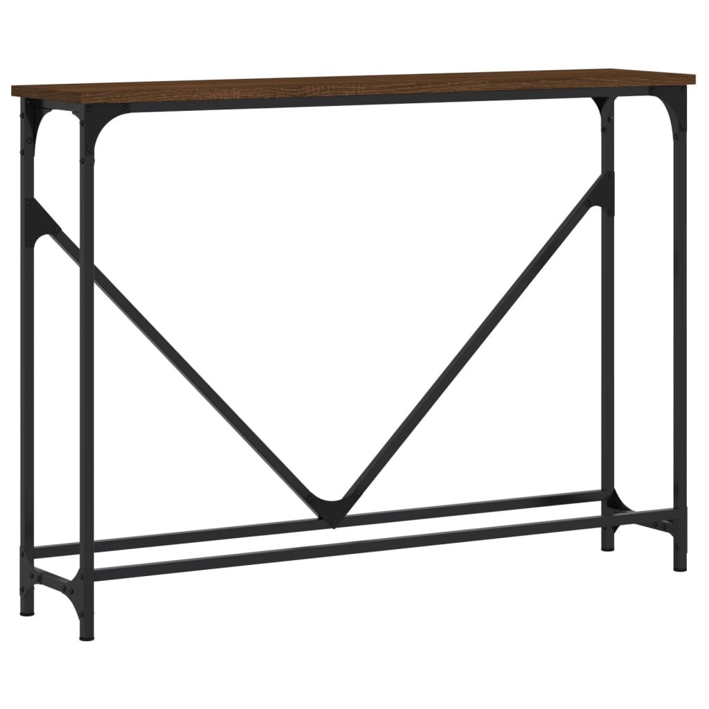 Console Table Brown Oak 102x22.5x75 cm Engineered Wood