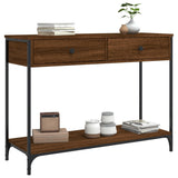 Console Table Brown Oak 100x34.5x75 cm Engineered Wood