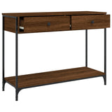 Console Table Brown Oak 100x34.5x75 cm Engineered Wood