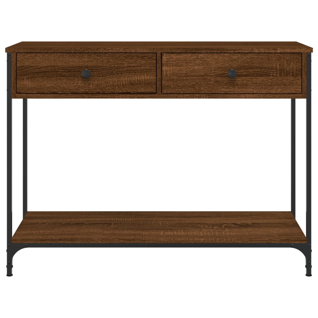 Console Table Brown Oak 100x34.5x75 cm Engineered Wood