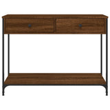 Console Table Brown Oak 100x34.5x75 cm Engineered Wood