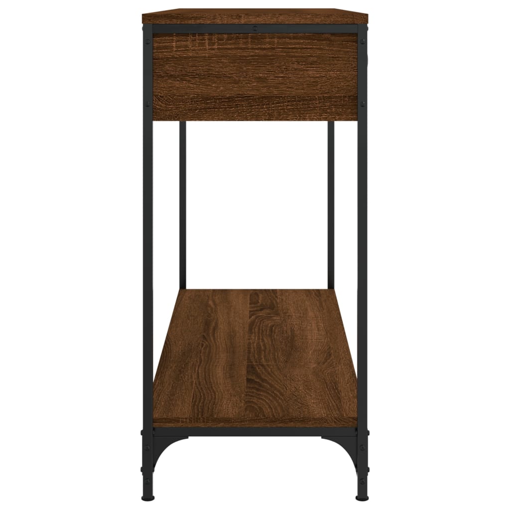 Console Table Brown Oak 100x34.5x75 cm Engineered Wood