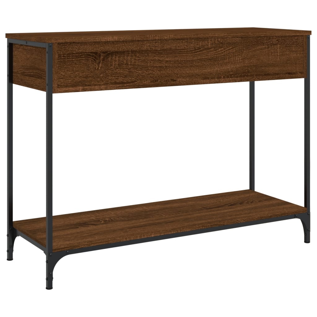 Console Table Brown Oak 100x34.5x75 cm Engineered Wood