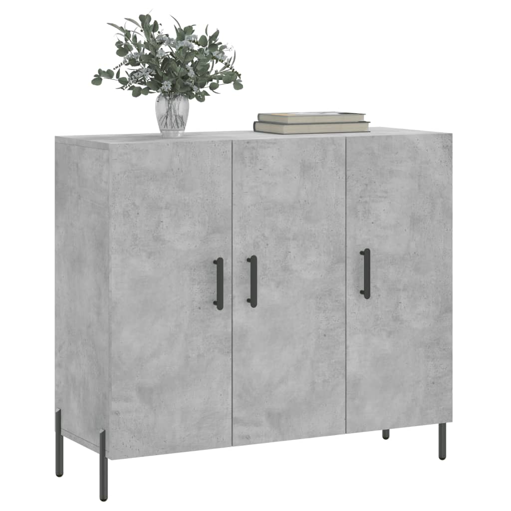 Sideboard Concrete Grey 90x34x80 cm Engineered Wood