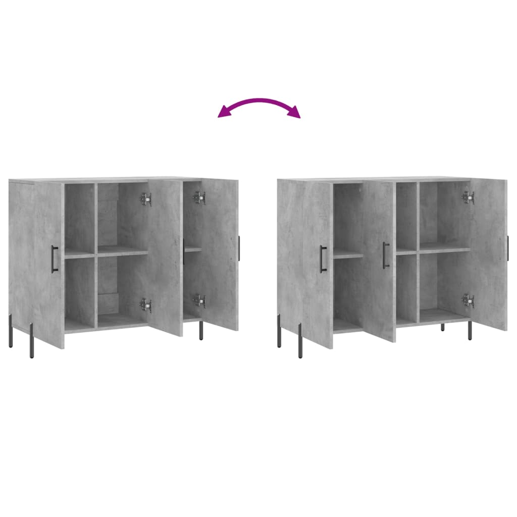Sideboard Concrete Grey 90x34x80 cm Engineered Wood