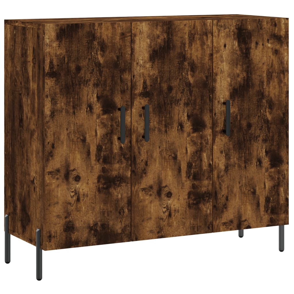 Sideboard Smoked Oak 90x34x80 cm Engineered Wood