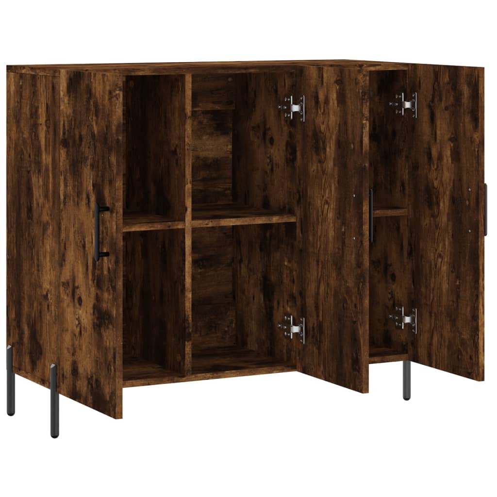 Sideboard Smoked Oak 90x34x80 cm Engineered Wood