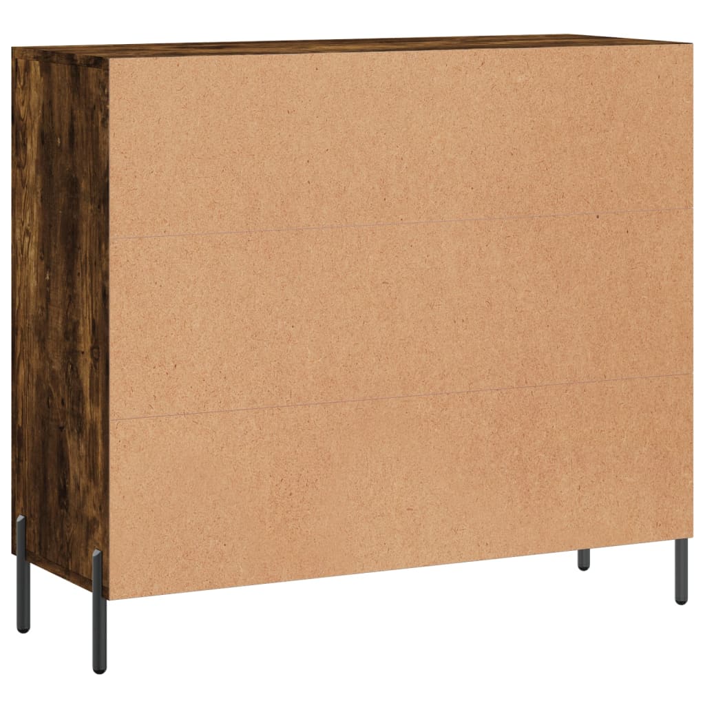 Sideboard Smoked Oak 90x34x80 cm Engineered Wood