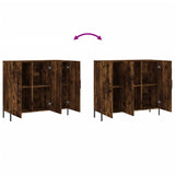 Sideboard Smoked Oak 90x34x80 cm Engineered Wood