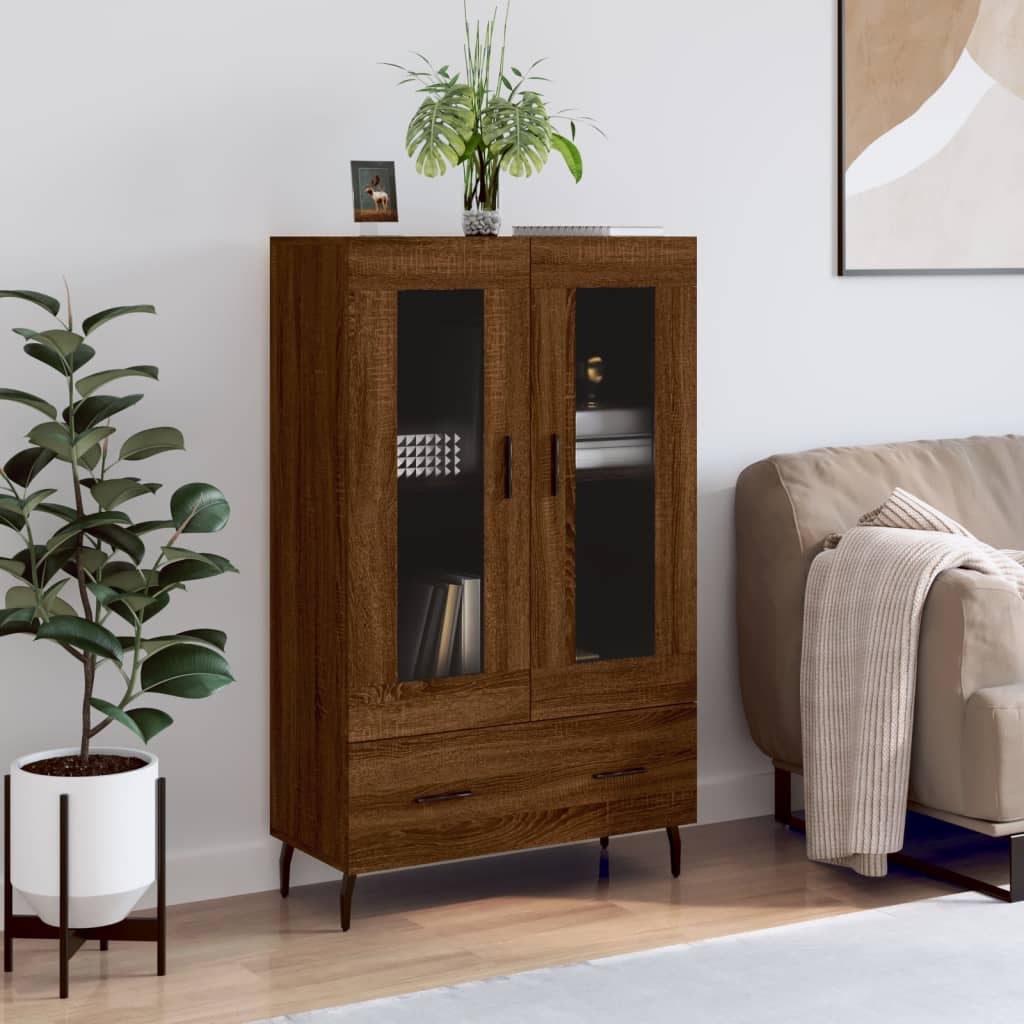 Highboard Brown Oak 69.5x31x115 cm Engineered Wood