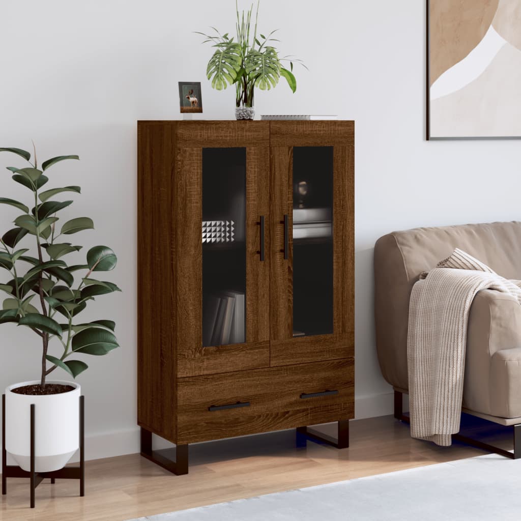 Highboard Brown Oak 69.5x31x115 cm Engineered Wood