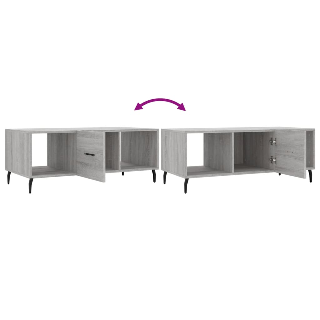 Coffee Table Grey Sonoma 102x50x40 cm Engineered Wood