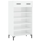 Shoe Cabinet High Gloss White 60x35x105 cm Engineered Wood