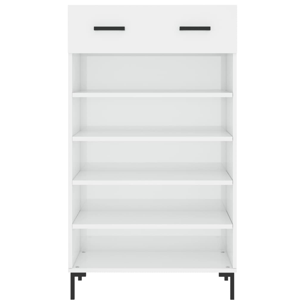 Shoe Cabinet High Gloss White 60x35x105 cm Engineered Wood