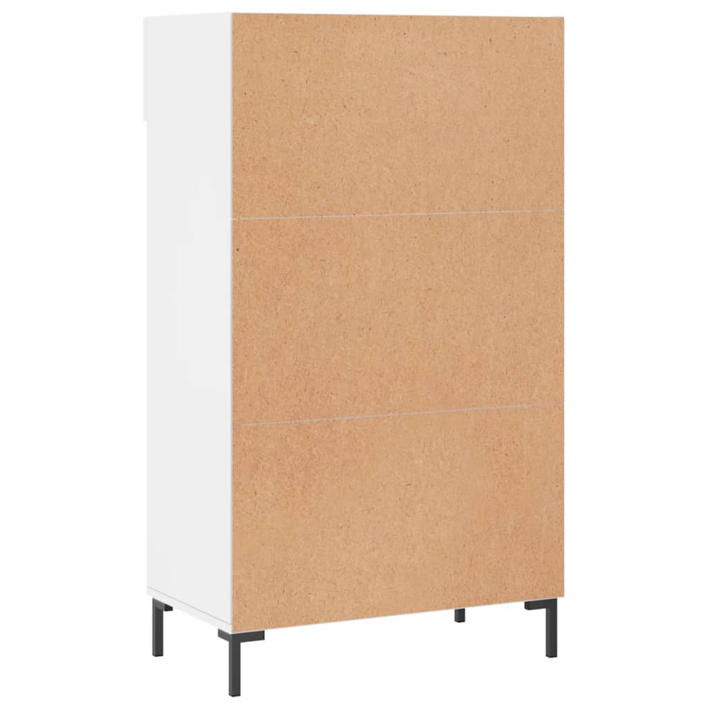 Shoe Cabinet High Gloss White 60x35x105 cm Engineered Wood